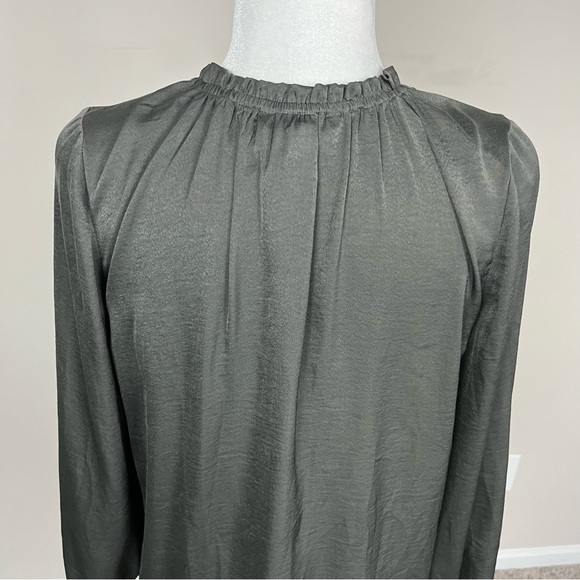 41 HAWTHORN LONG SLEEVE SILKY BLOUSE V-NECK SIZE SMALL CHARCOAL GREY - Picture 14 of 15
